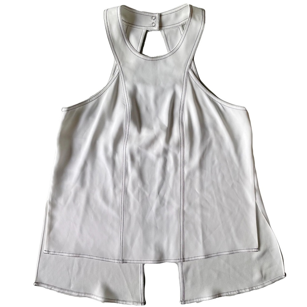 BCBGMAXAZRIA Ivetta Halter Top White Black Contrast NWT Size L